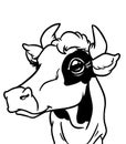 Cow head looking up funny look contour coloring animalÃÂ ÃÂ ÃÂ 